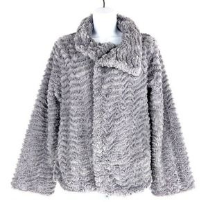 Patagonia Fuzzy Faux Fur Jacket Gray Zip Up M